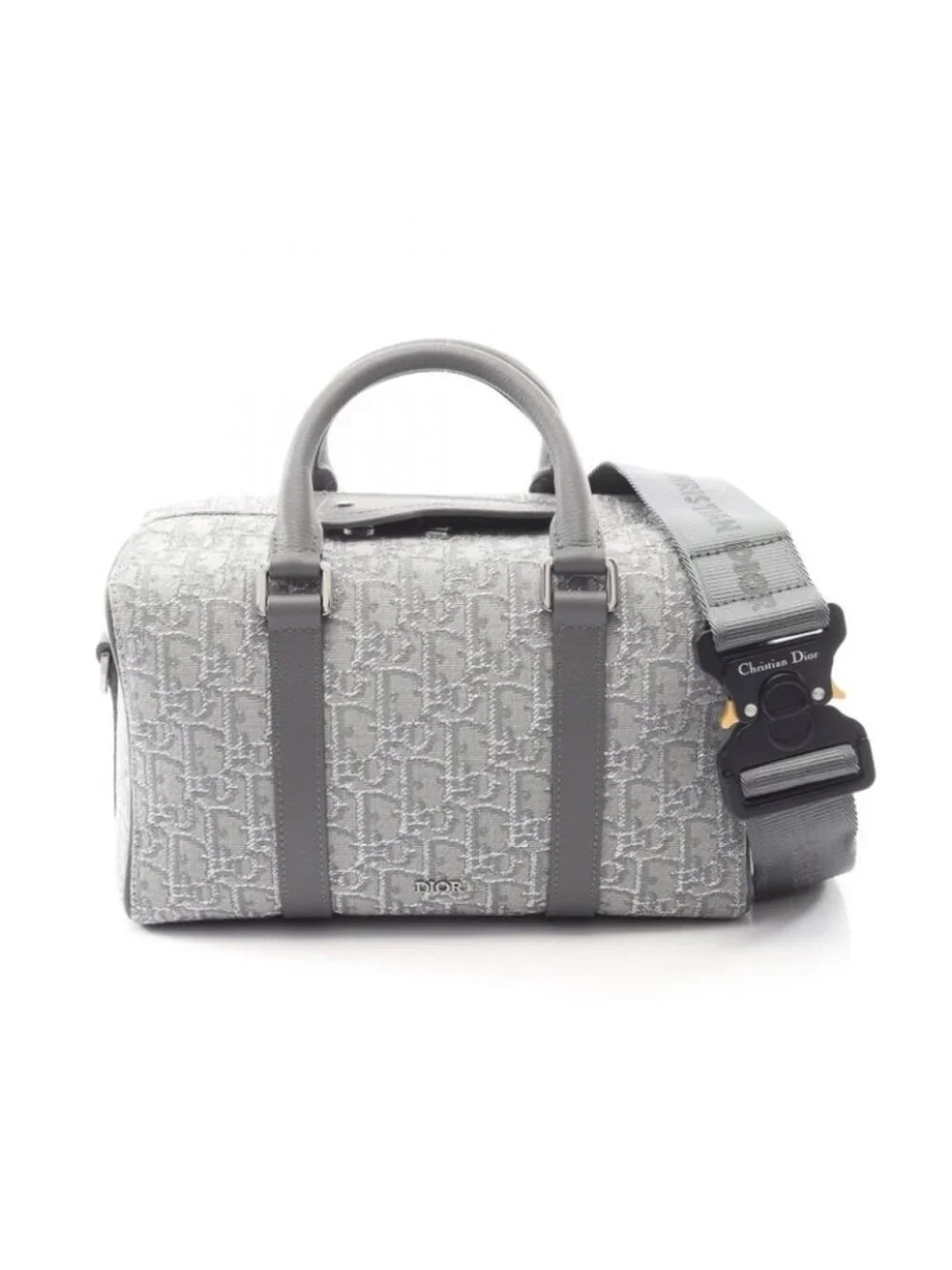 Dior Handbag Rango Oblique Gray Canvas Leather Lango 26